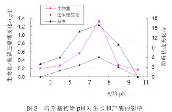 不同碳源、氮源、培養溫度、PH值對褐藻酸降解菌AGN12菌生長及產酶的影響